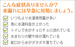 水漏れチェック項目